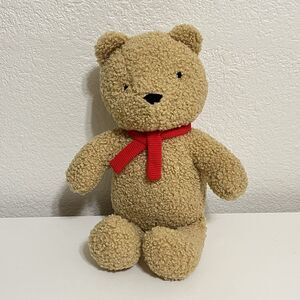 Cloud Island Curly Fur Teddy Bear Plush Lovey with Red Scarf Lovie 12"